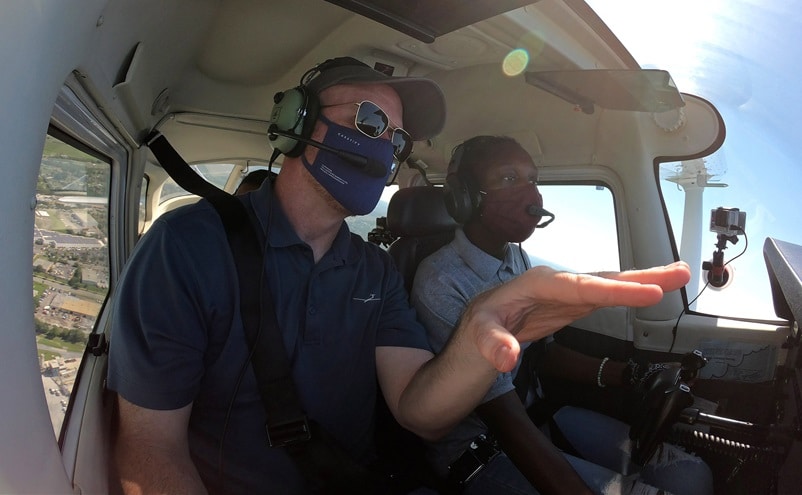 In-flight instruction by a flight instructor